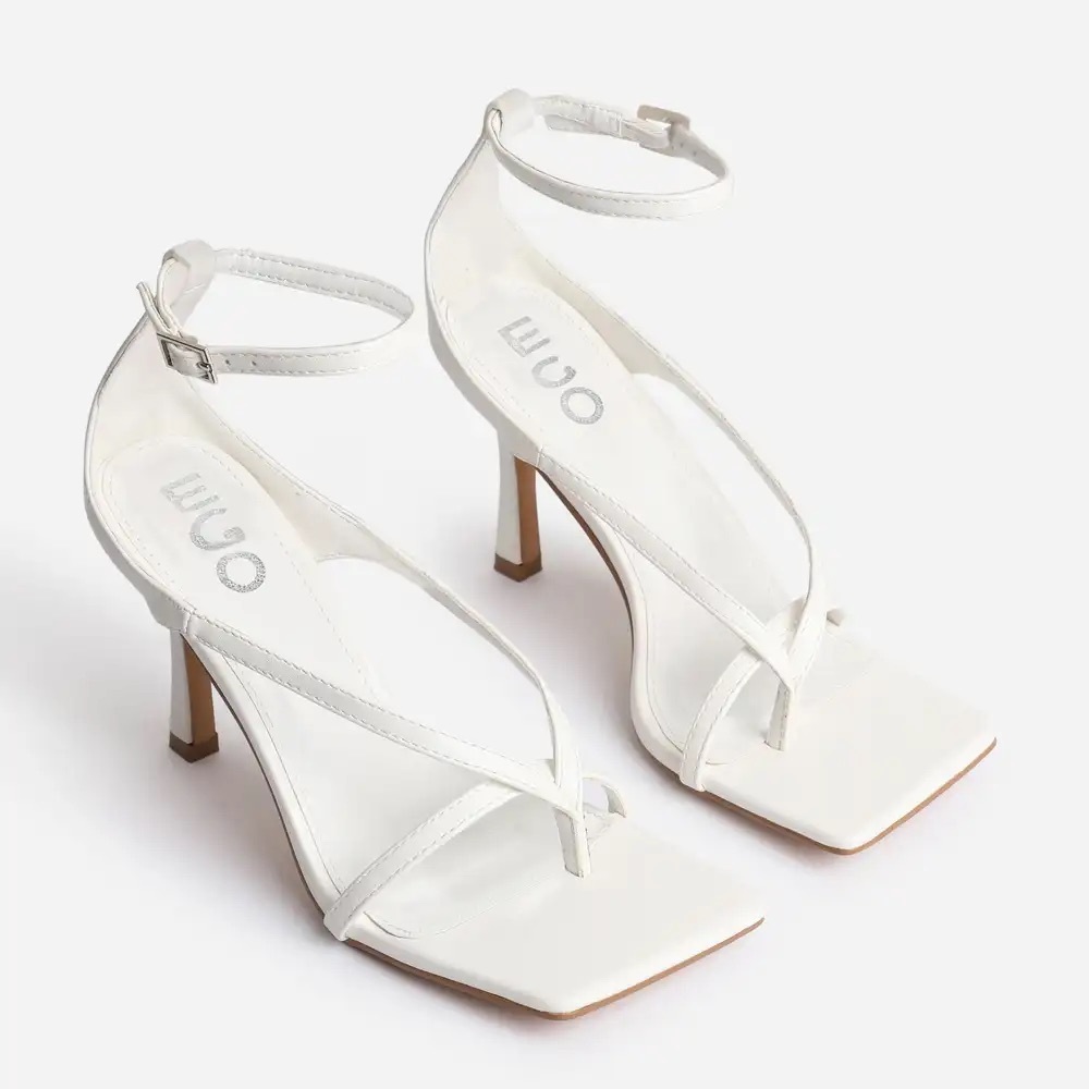 White Strappy Heels